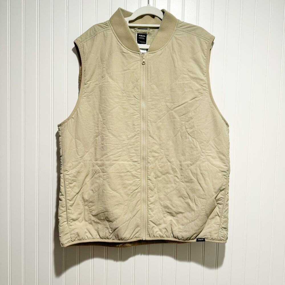 Prana Tan Encinitas Reversible Quilted Vest Mens XXL - Picture 1 of 7